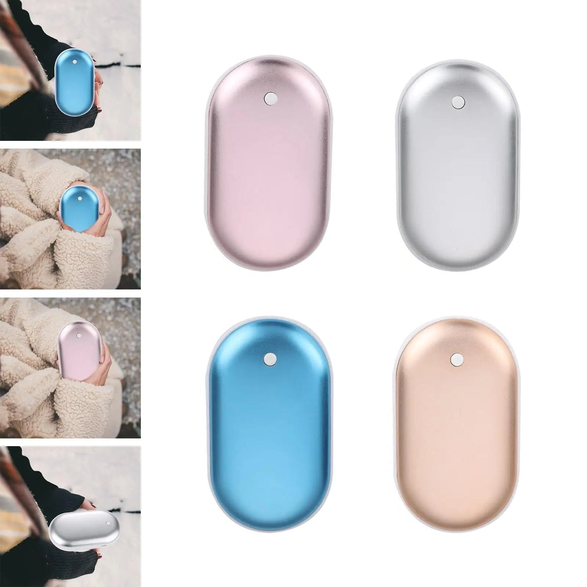 Rechargeable Hand Warmer with Three Temperature Settings and Dual Heating Surfaces