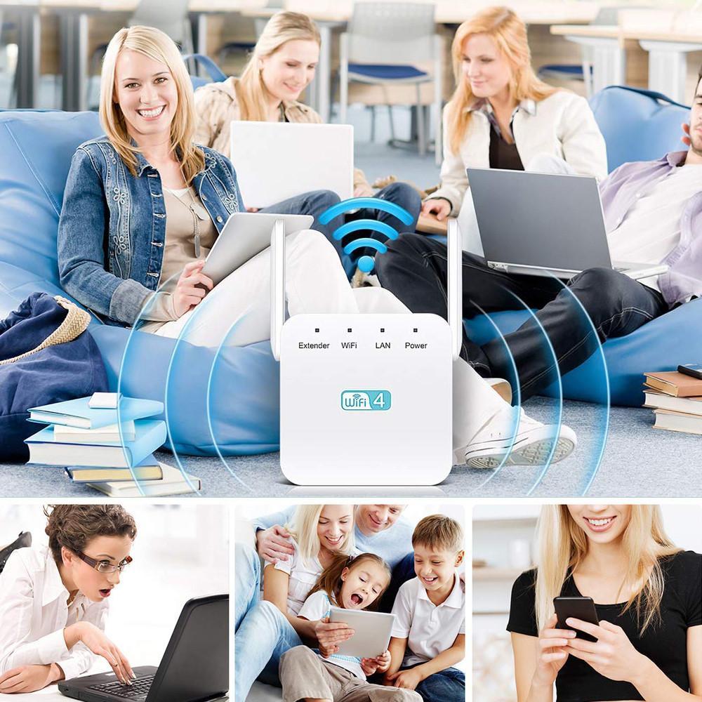 WiFi Network Repeater with Wall Penetrating Antenna and Easy WPS Setup