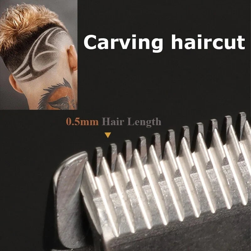 Cordless Hair Clipper Set with Ceramic Blades and Trimmer Attachment, 4 Guide Heads