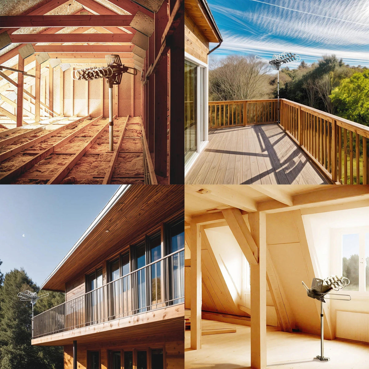 Motorized HD TV Antenna with Remote Control and 360 Rotation, 33ft Cable