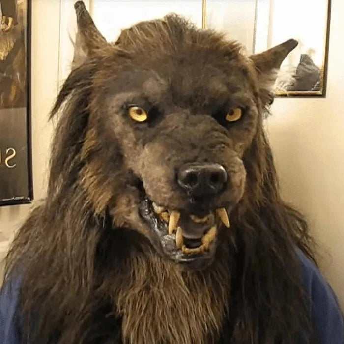 Werewolf Silicone Mask with Artificial Hair and Full Head Coverage