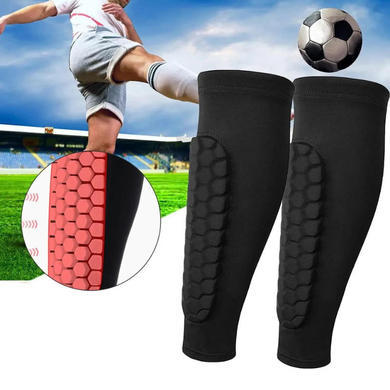 Honeycomb Shin Guards with Compression Support and Moisture Wicking Weave