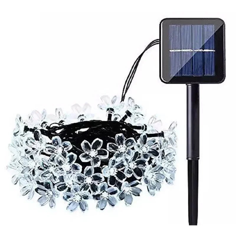 Solar Cherry Blossom String Lights with 5-Meter Copper Wire and Multiple Color Options