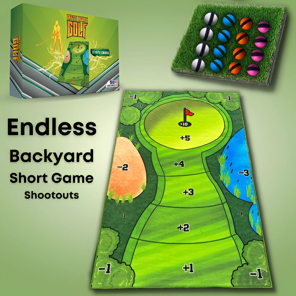 Sticky Mat Golf Game with 16 Balls and Turf Pad, 5 Game Modes