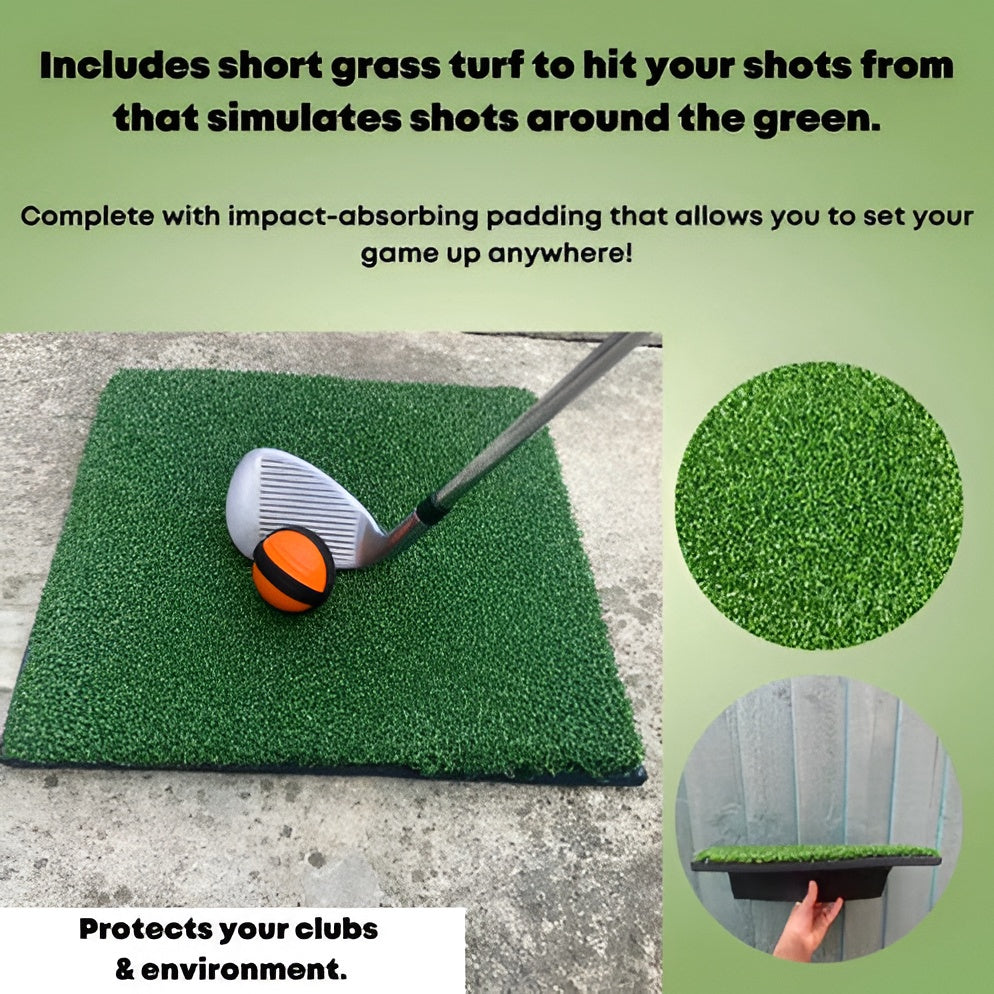 Sticky Mat Golf Game with 16 Balls and Turf Pad, 5 Game Modes