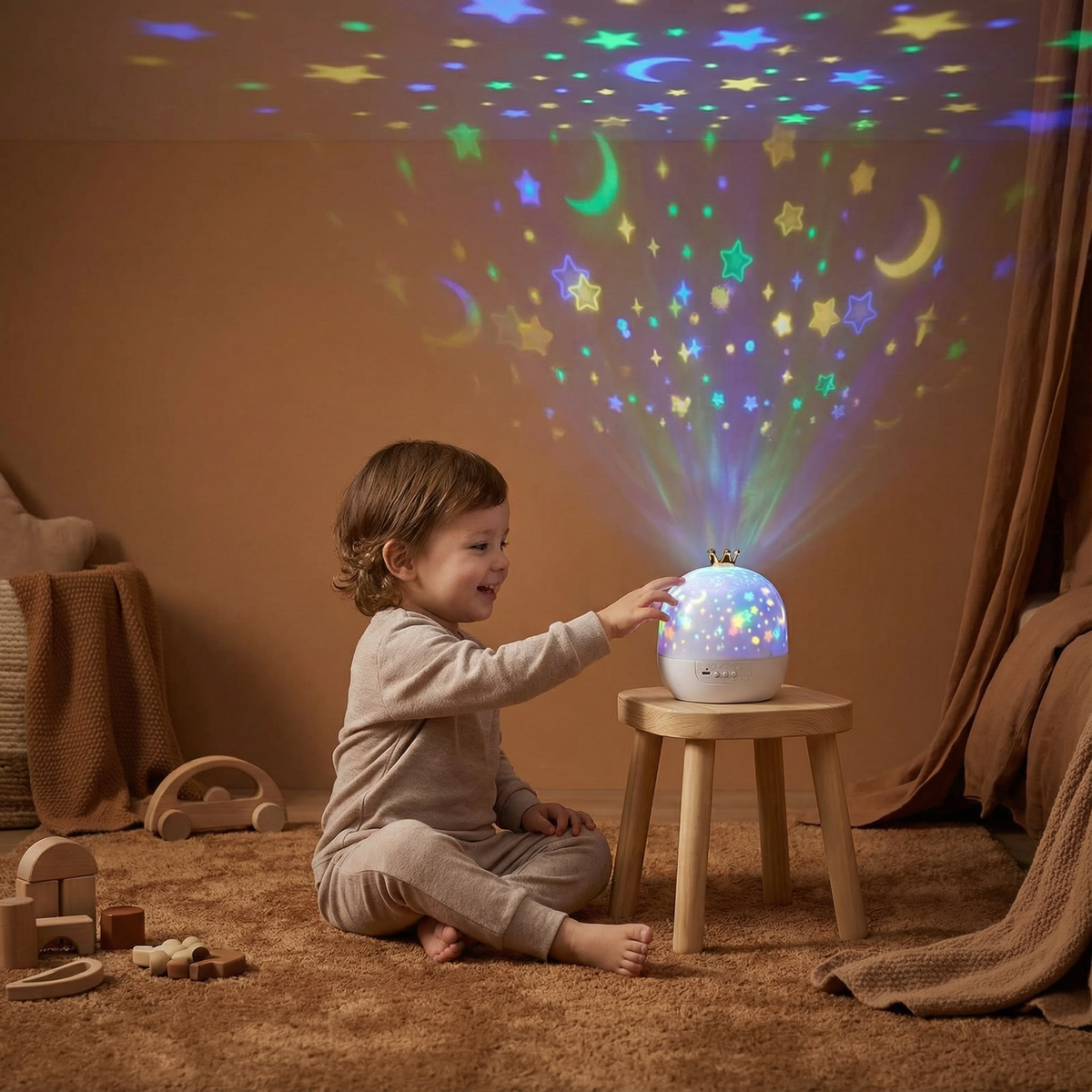Kids Ceiling Projector with Built-In Speaker and Night Light Mode