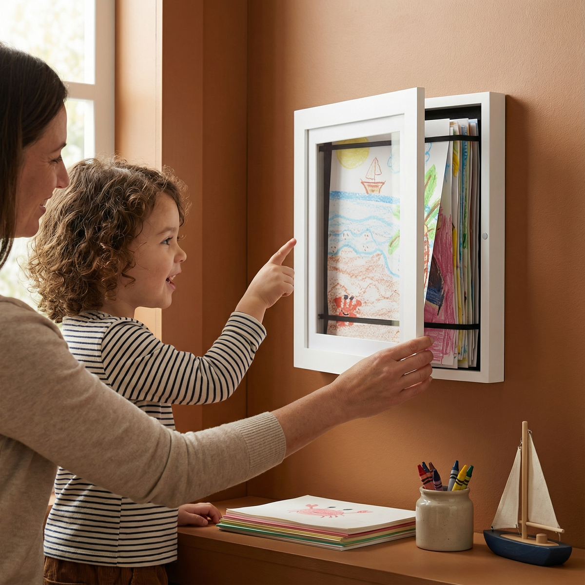 Art Storage Frame with Front Flip Access for 150 Drawings