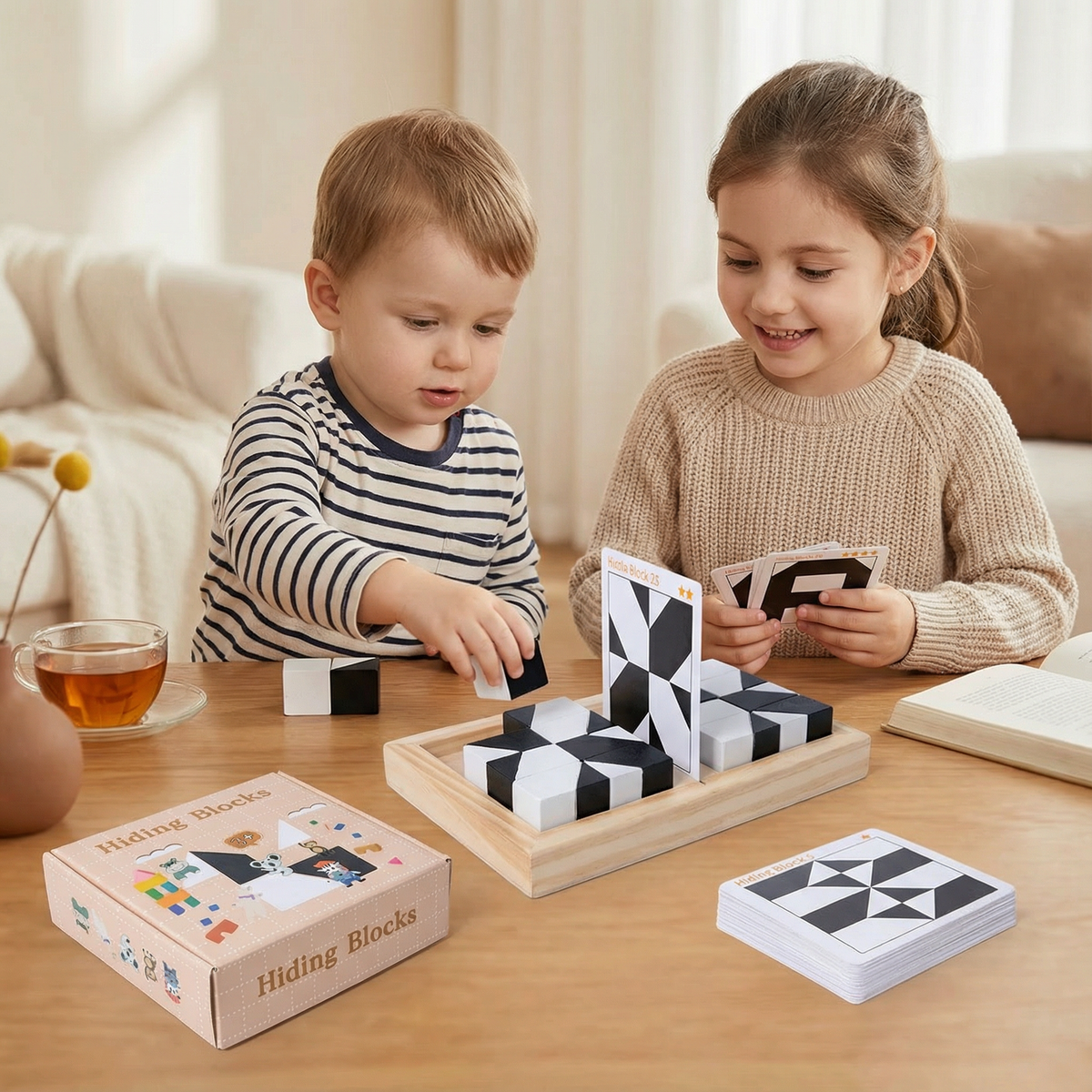 Sliding Tile Logic Puzzle with Dual Color System and Challenge Cards