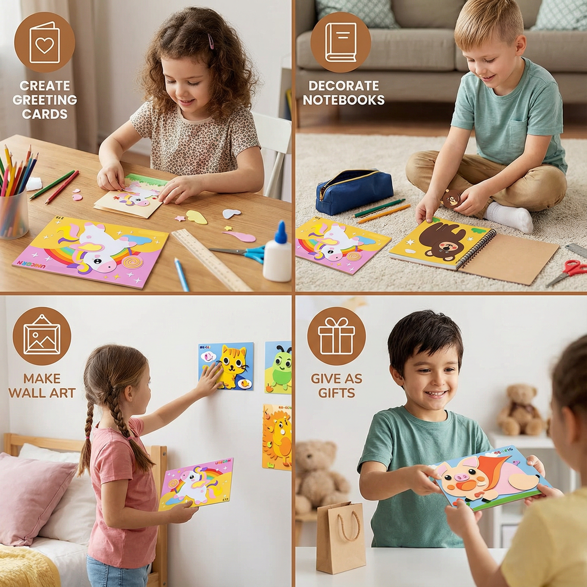 Numbered Sticker Matching Activity Set with Animal and Vehicle Designs