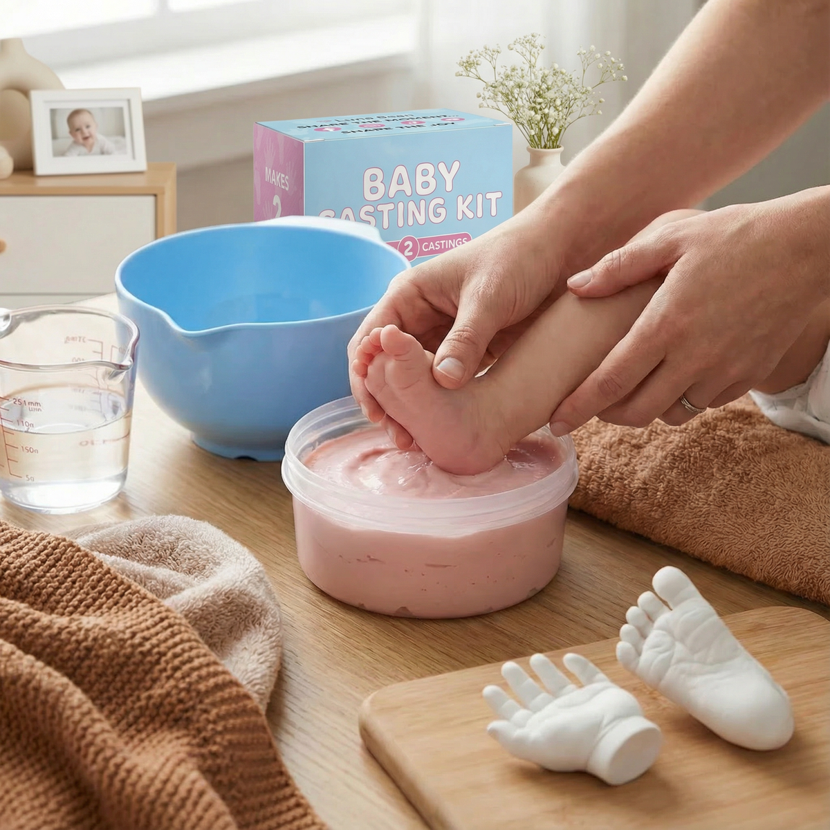 Newborn Hand and Footprint Impression Kit with Safe Molding Compound
