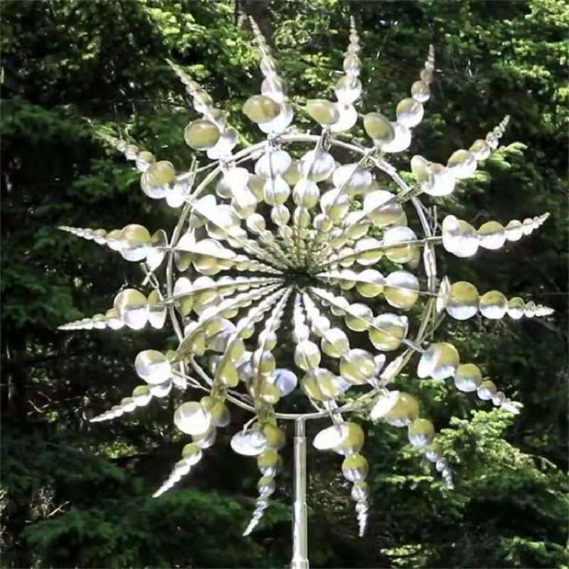 Metal Wind Spinner with 18 Dual-Direction Blades and Ball Bearing, 39 Inches Tall