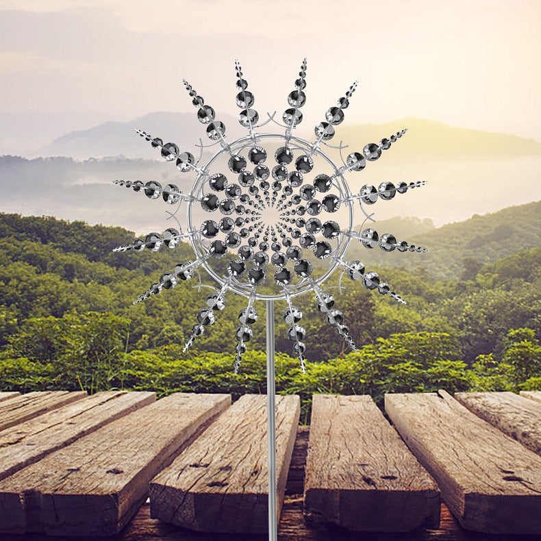 Metal Wind Spinner with 18 Dual-Direction Blades and Ball Bearing, 39 Inches Tall