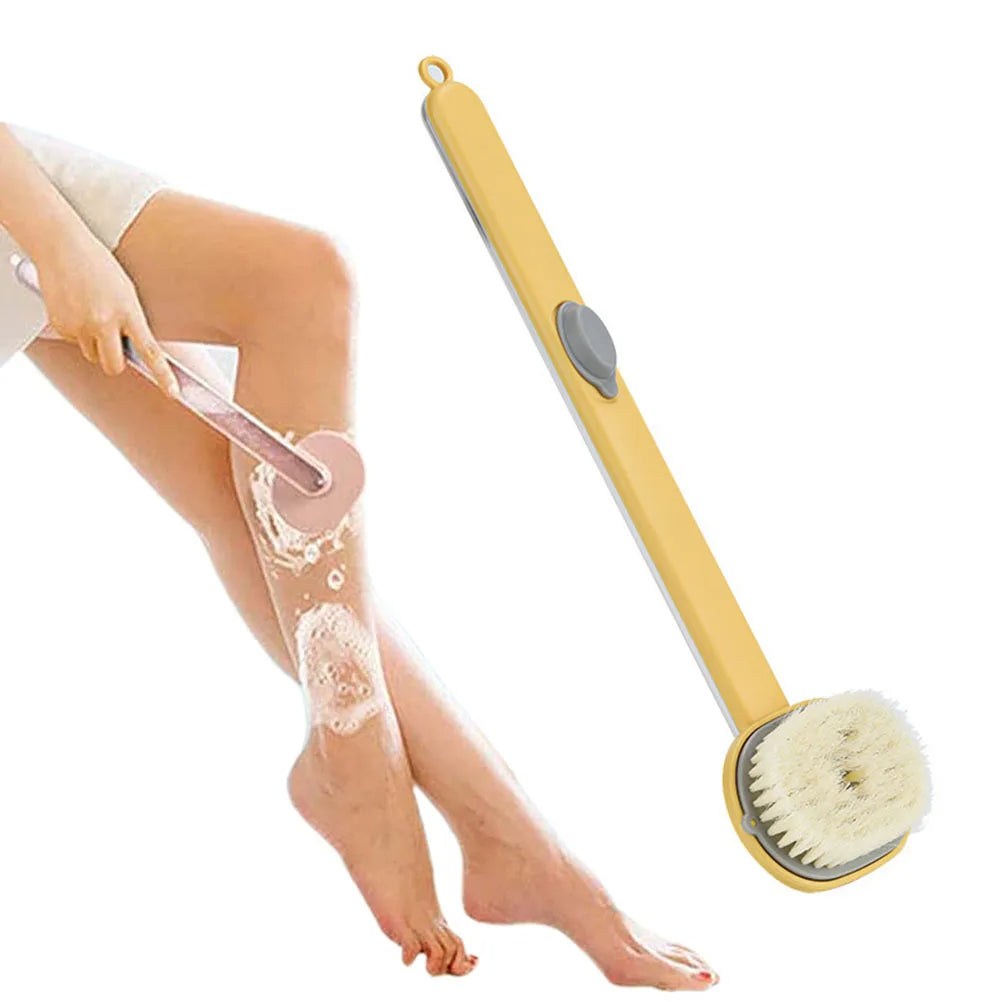Back Scrubber Brush with Soap Dispenser and Curved Handle, Extended Reach