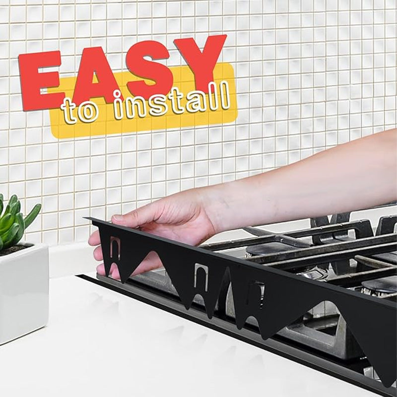 Adjustable Stainless Steel Stove Gap Cover with Telescoping Design and Heat Resistance
