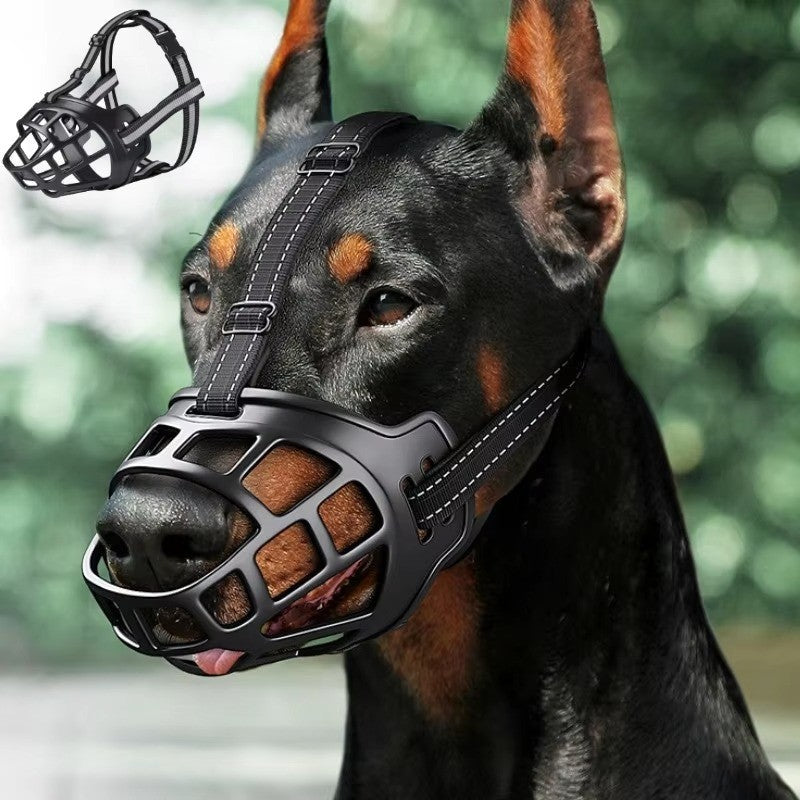 Breathable Rope Dog Muzzle with Reflective Safety Straps for Small to Large Dogs