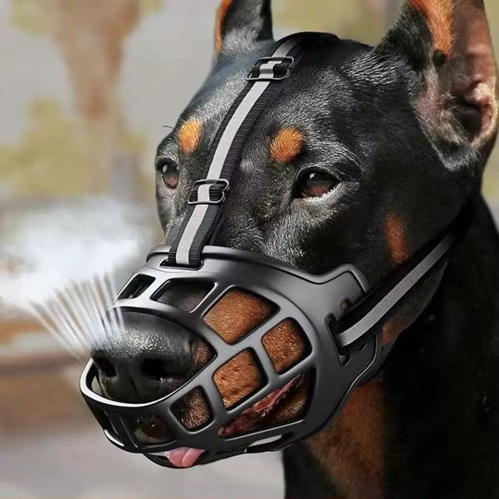 Breathable Rope Dog Muzzle with Reflective Safety Straps for Small to Large Dogs