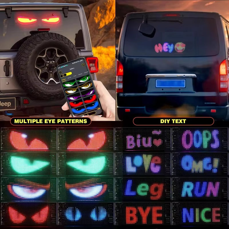 Programmable LED Car Window Light Panel with Remote and Music Sync
