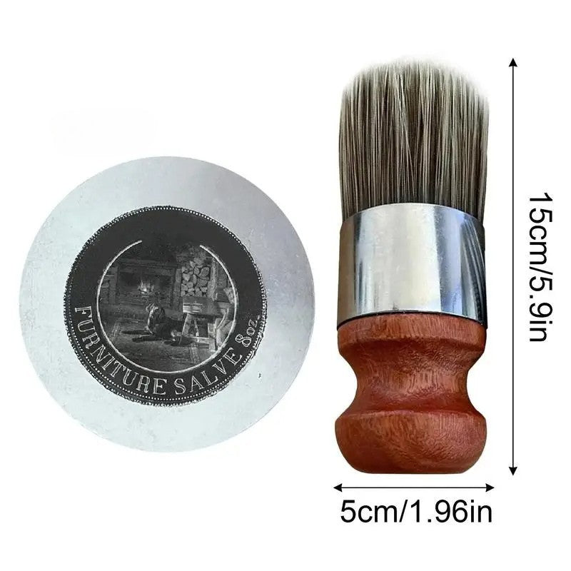 Leather Furniture Salve and Conditioner with Round Application Brush