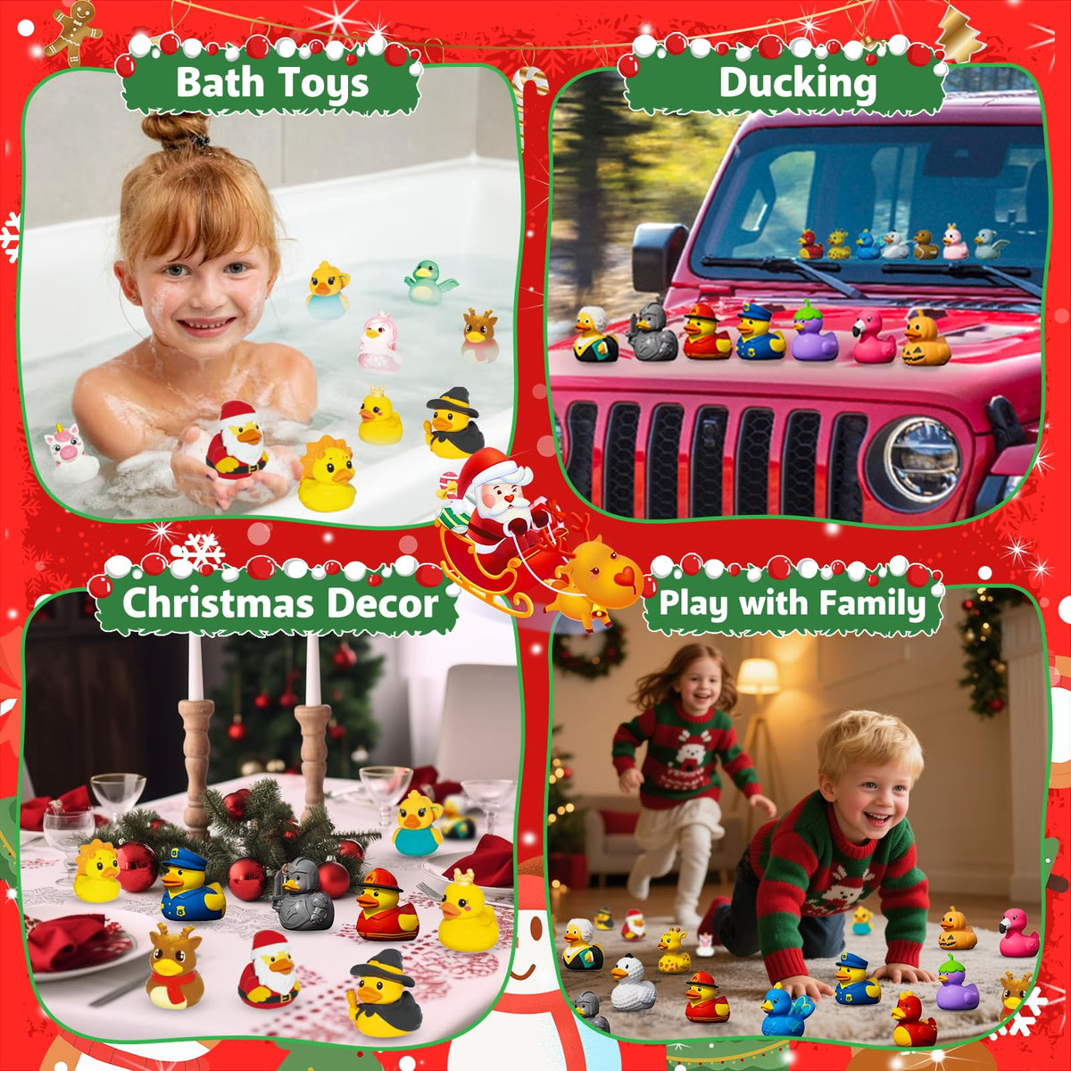 24-Piece Costumed Rubber Duck Advent Calendar with Holiday Countdown Box for Kids