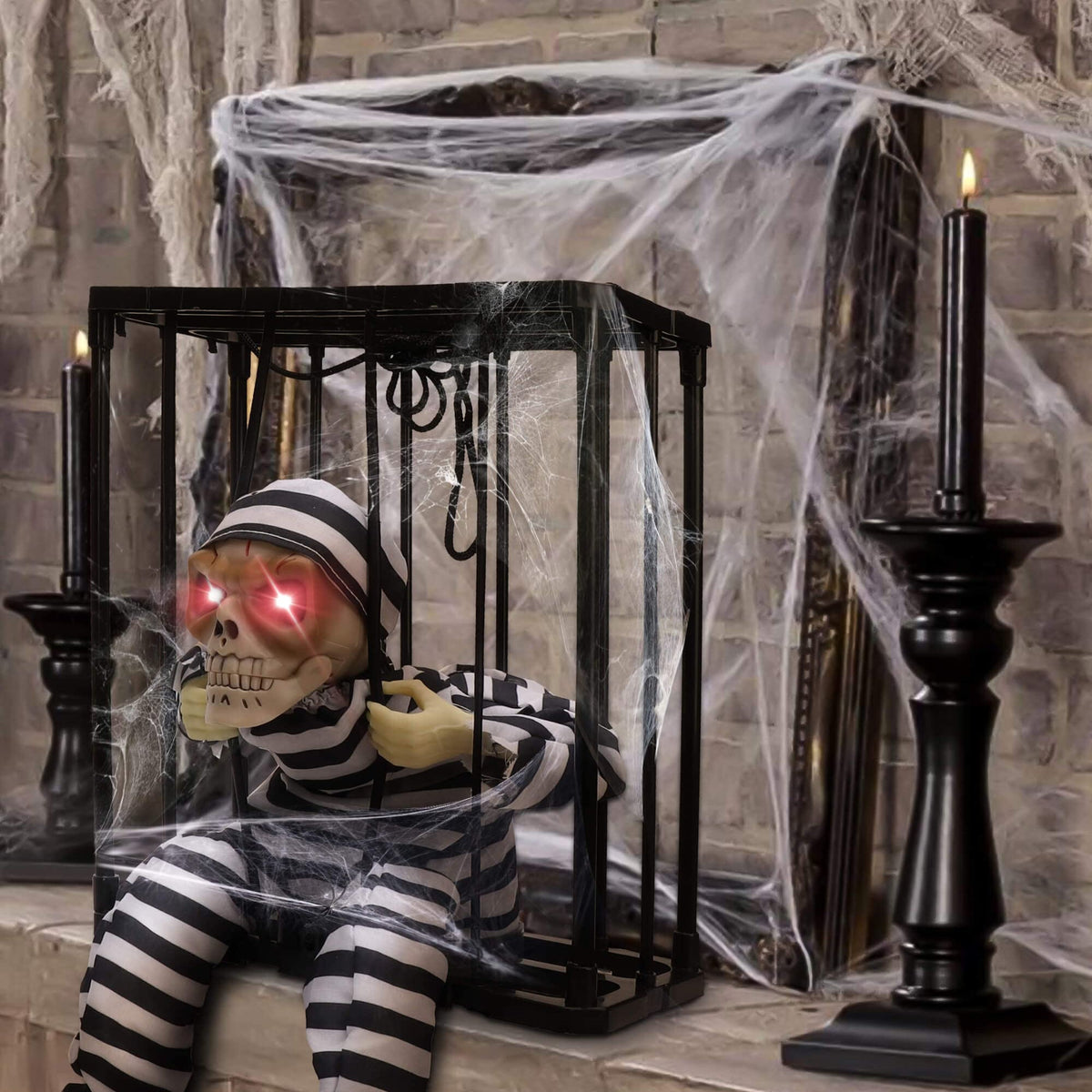 Motion Sensor Skull Prisoner Prop with Lunging Action and Scream Sound