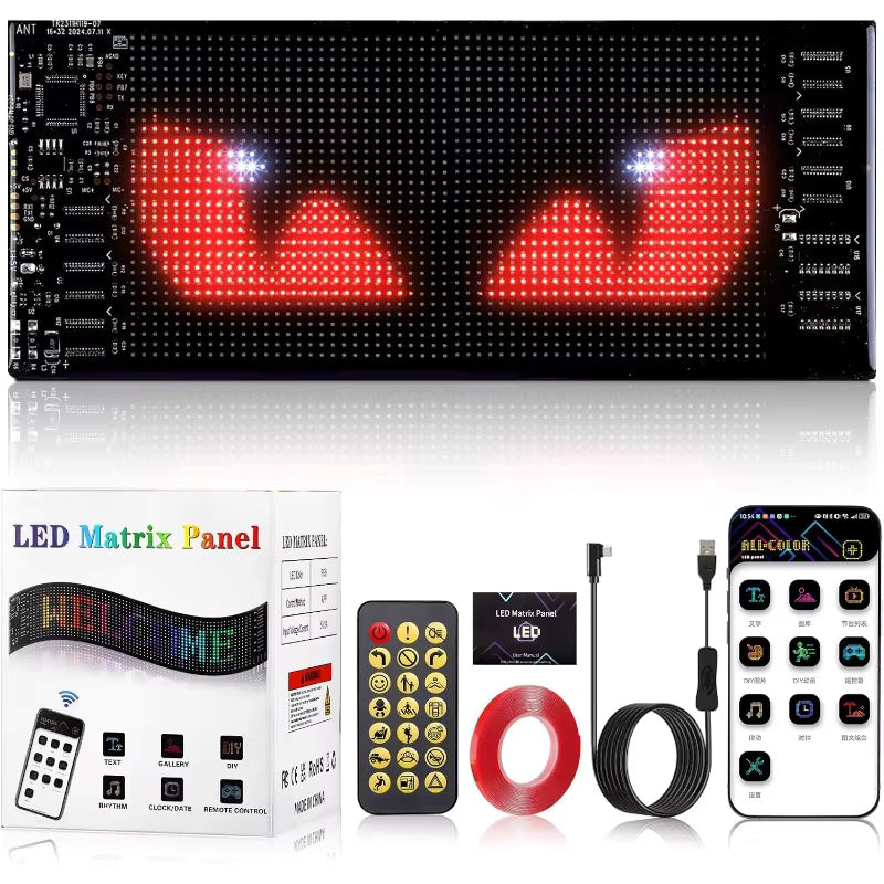 Programmable LED Car Window Light Panel with Remote and Music Sync