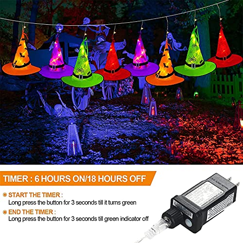 Witch Hat String Lights 44ft with 104 Warm White LEDs and Auto Timer
