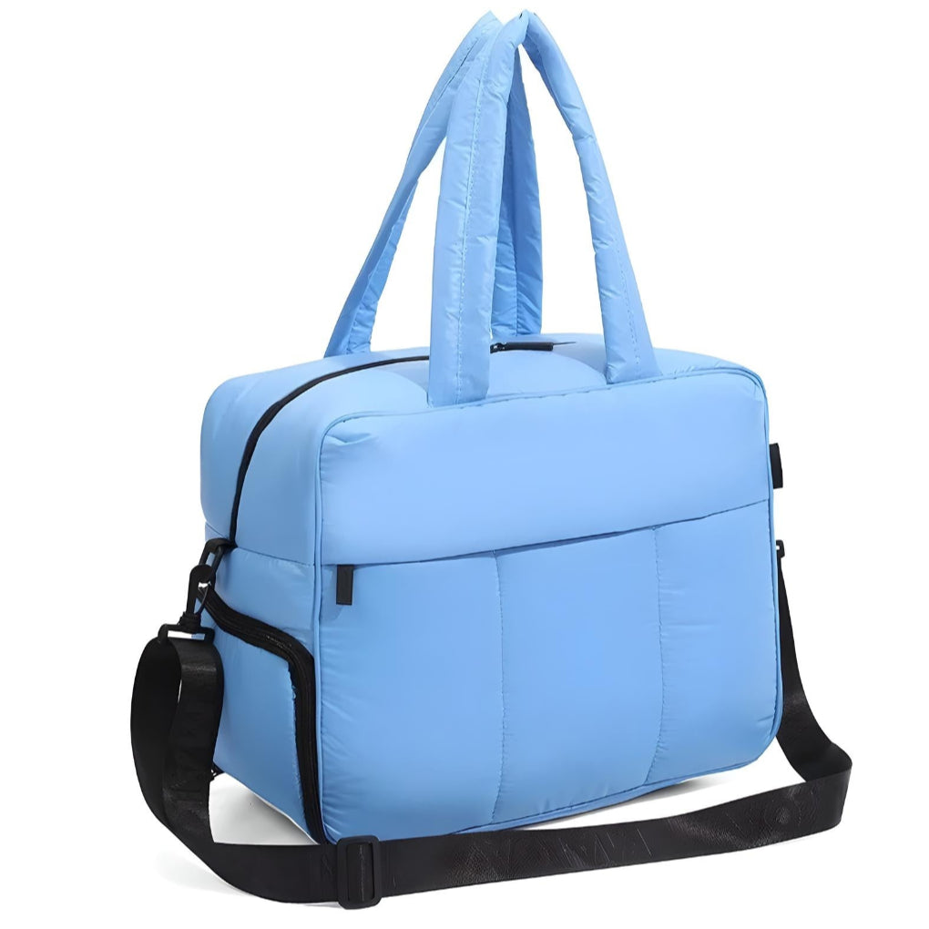 Quilted Duffle Bag with Padded Polyester Shell and Dual Carry Handles, 16 Inch