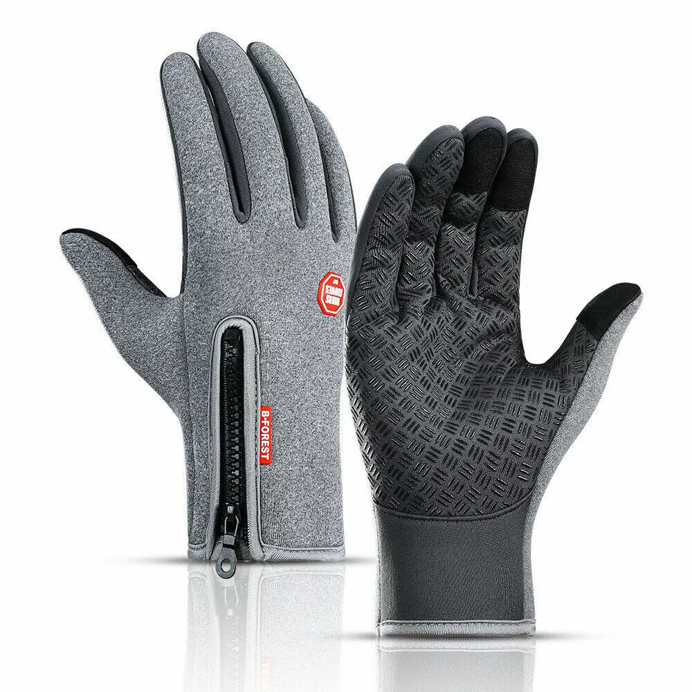 Touchscreen Winter Gloves with Silicone Palm Grip and Thermal Insulation, Waterproof