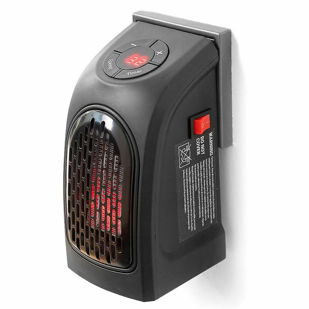 Ceramic Space Heater with Dual Speed and Programmable Timer, Wall or Desk Mount