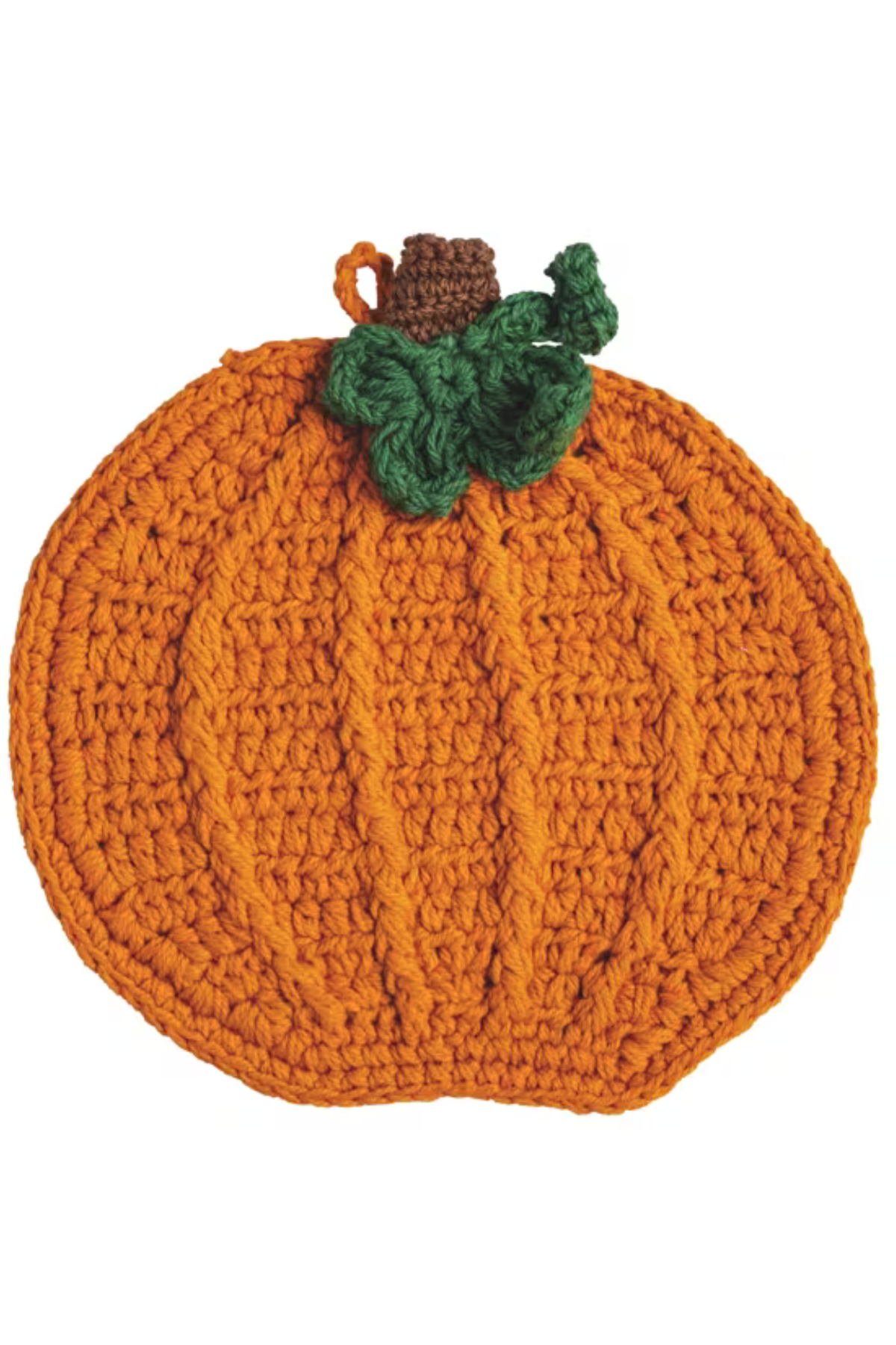 Pumpkin Trivet with Crocheted Cotton and Heat-Resistant Grip