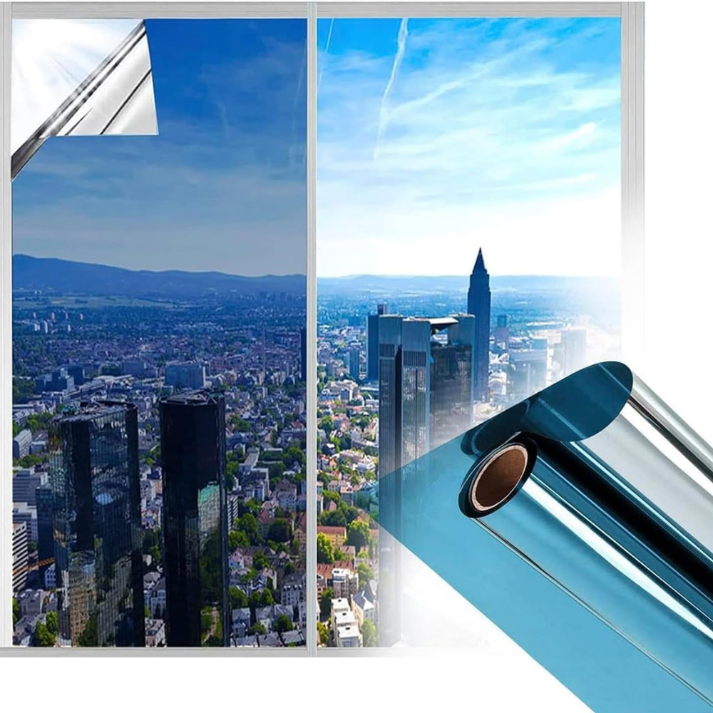 Solar Heat Blocking Window Film with Static Cling and UV Protection, 15.7 x 39.4 inches