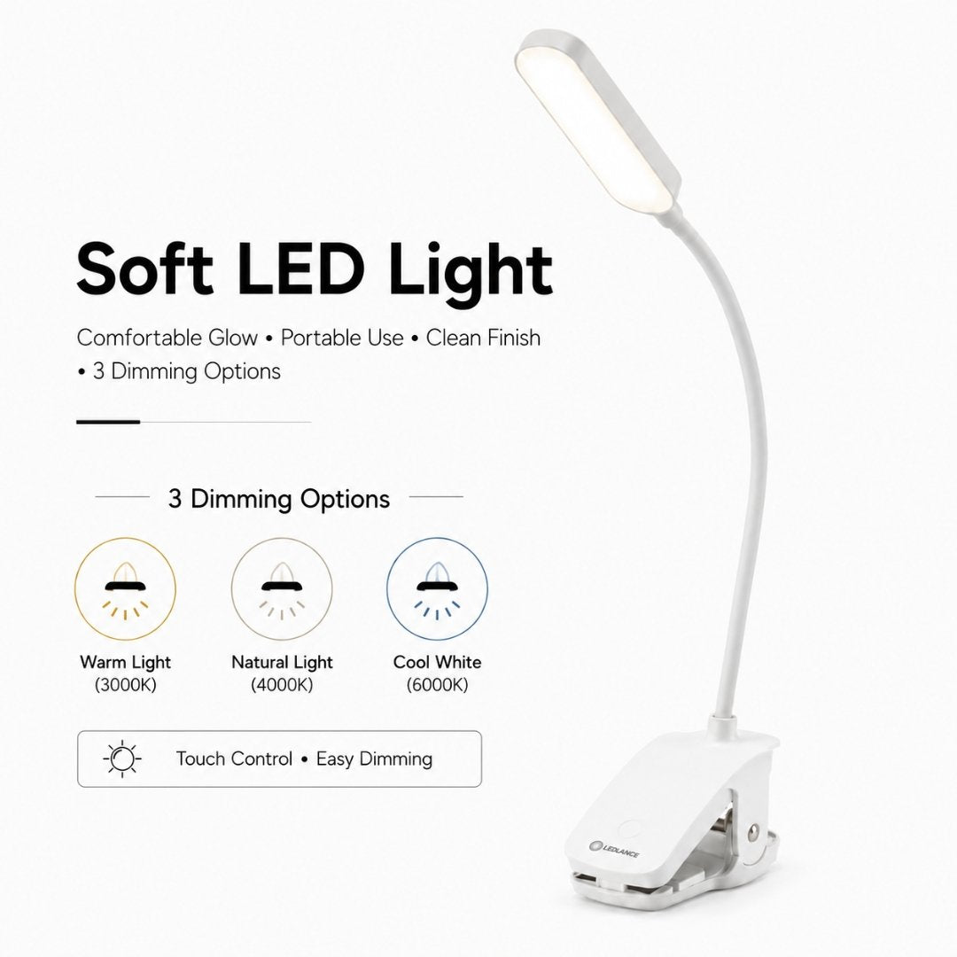 LED Reading Lamp with Three Color Modes and Flicker Free Light