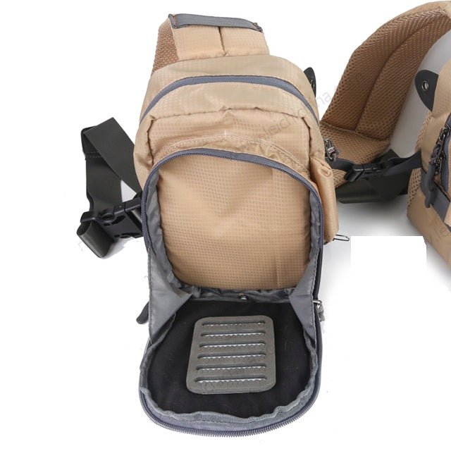 Fishing Tackle Chest Bag with Tool Loops and Mesh Pockets