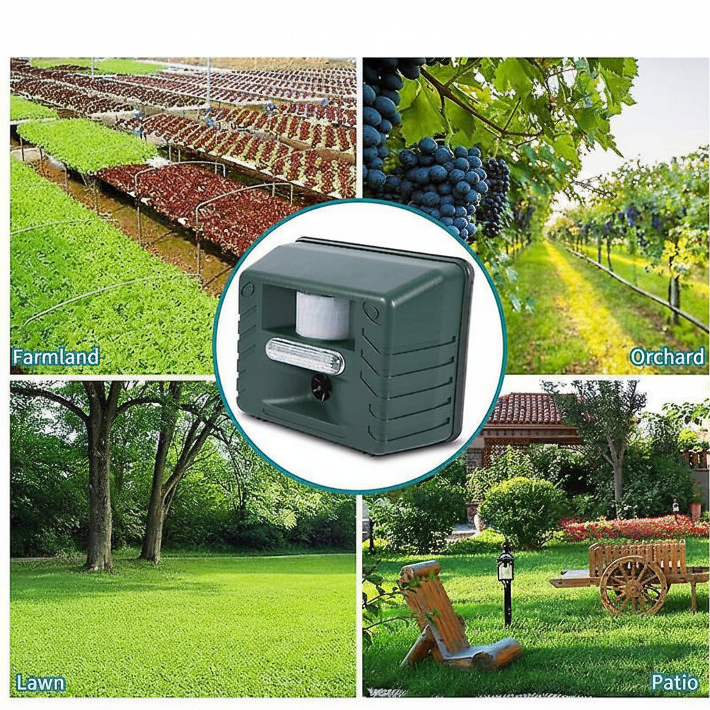 Solar Powered Motion Activated Bird Deterrent with Flashing Light