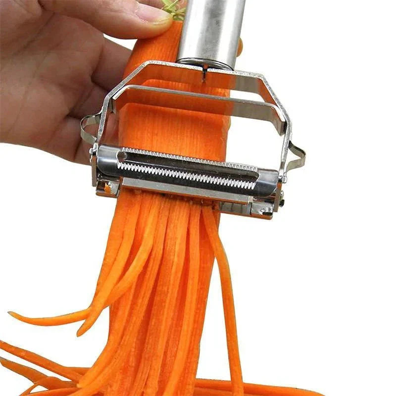 Stainless Steel Vegetable Peeler with Julienne Blade and Dual-Function Design