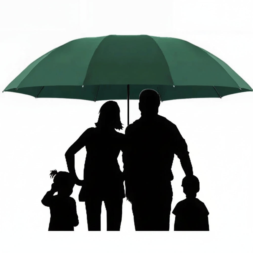 Compact Folding Umbrella with 51 Inch Canopy and Reinforced Wind Frame