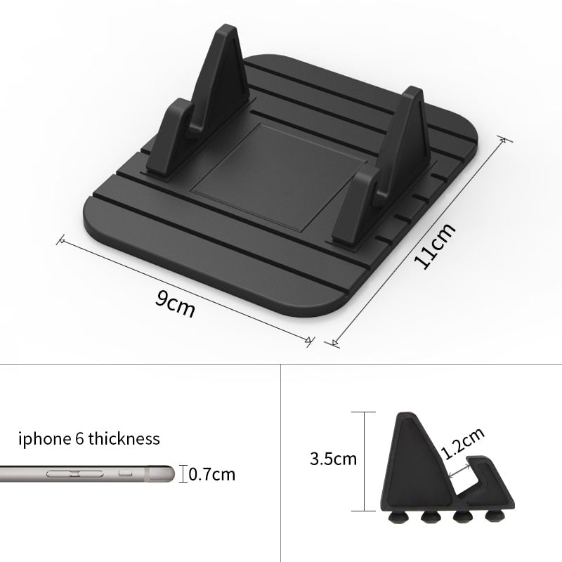 Dashboard Phone Holder with Silicone Suction Grip and Eye-Level Viewing