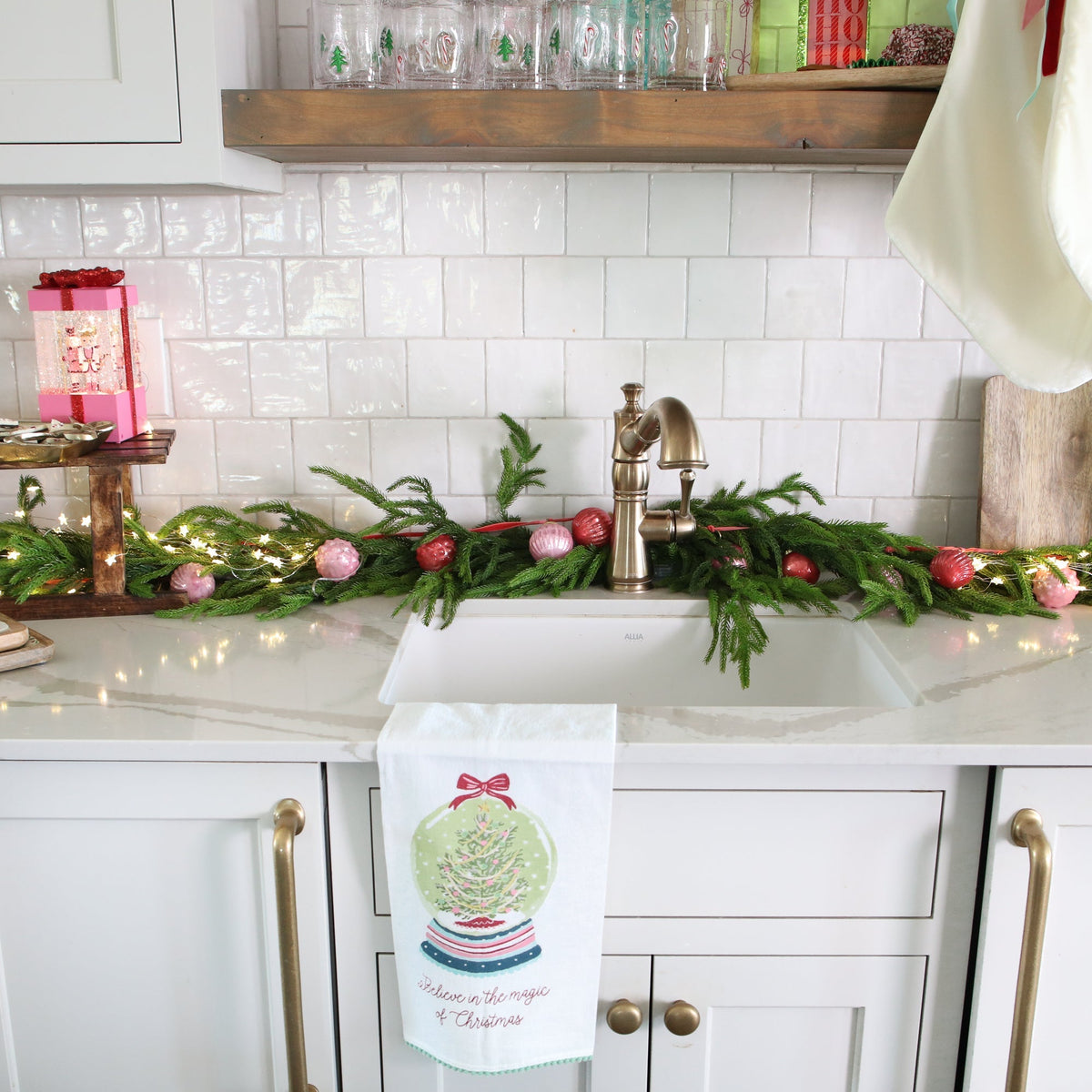 Red And Pink Mercury Glass Ornament Garland - Interior Delights