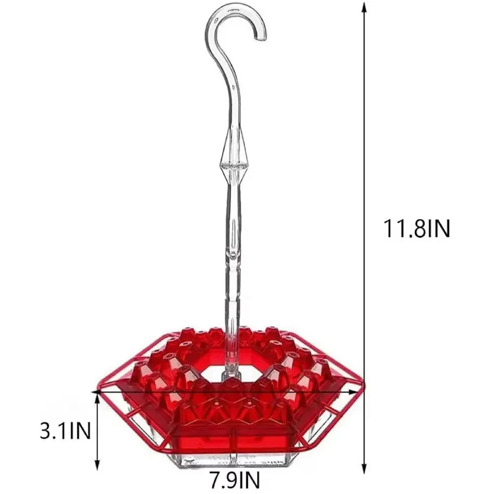 Hummingbird Feeder with Built-in Ant Moats and 30 Flower Ports, Hanging Design