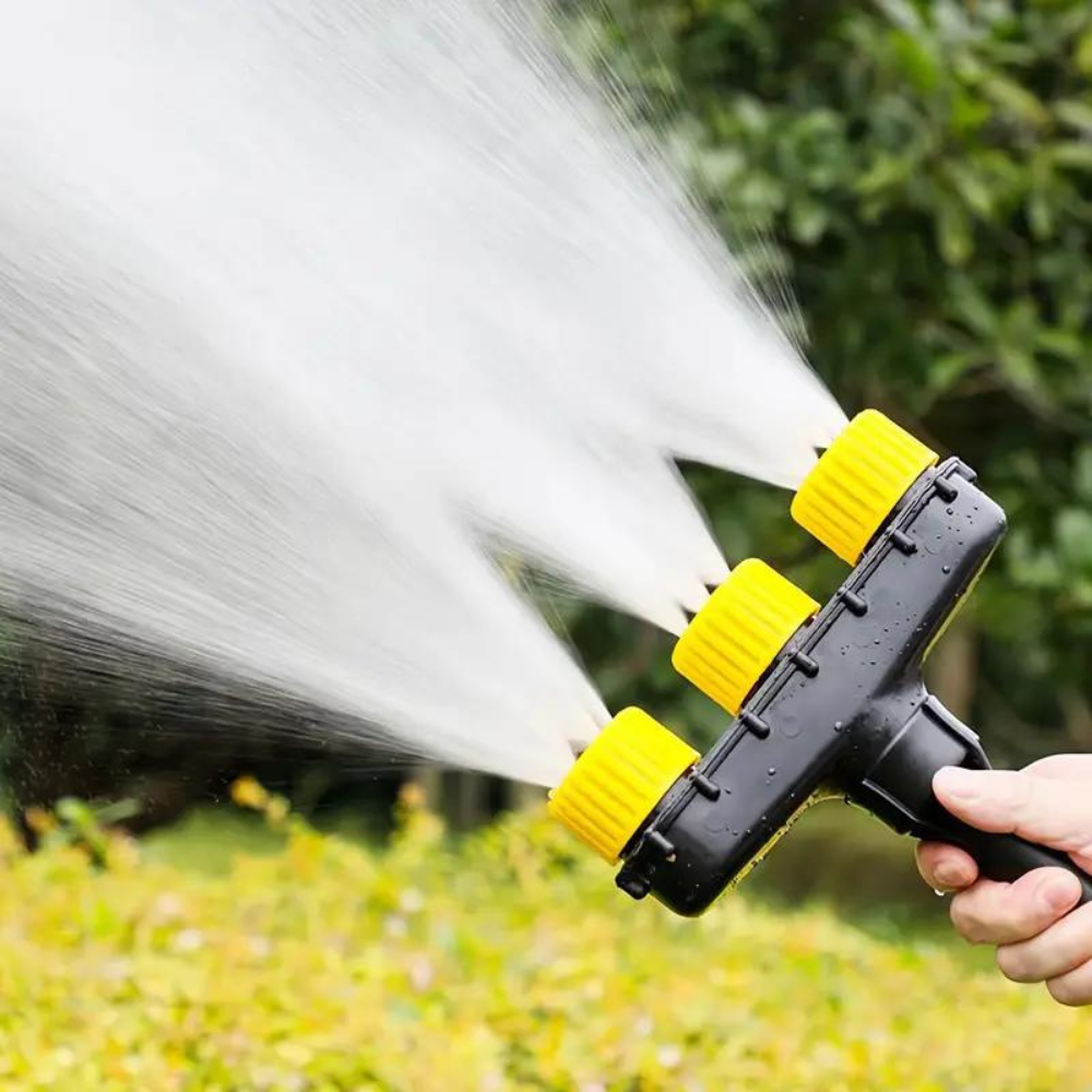 Adjustable Garden Spray Nozzle with Trigger Lock and Multiple Spray Patterns