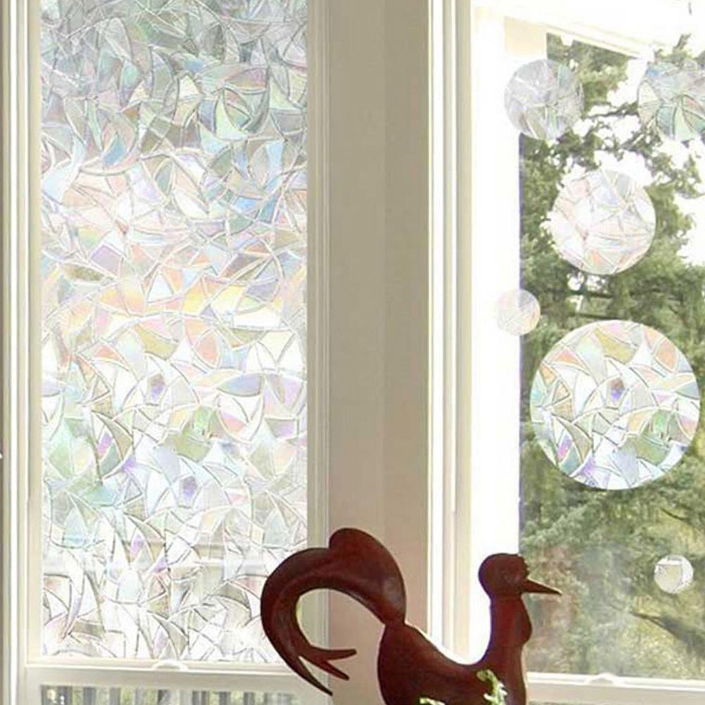 Rainbow Prismatic Window Film with Static Cling and UV Protection