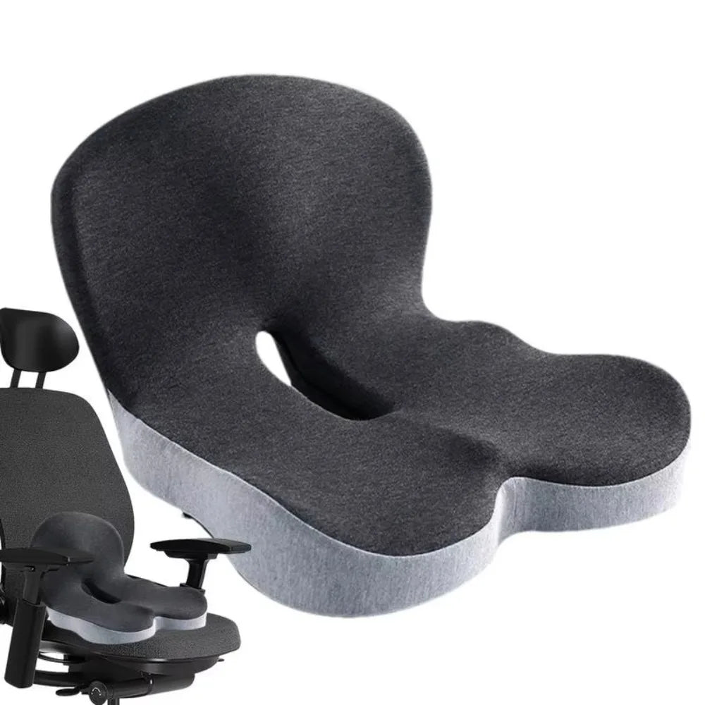 Seat Cushion with Memory Foam Backrest and Airflow Hollow Center
