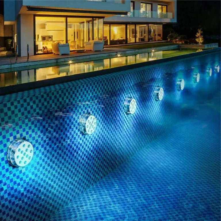 Underwater LED Light with 16-Color Remote and Multiple Mounting Options