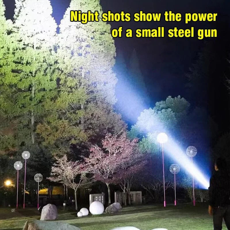 Three LED Rechargeable Flashlight with Five Modes and 656ft Range