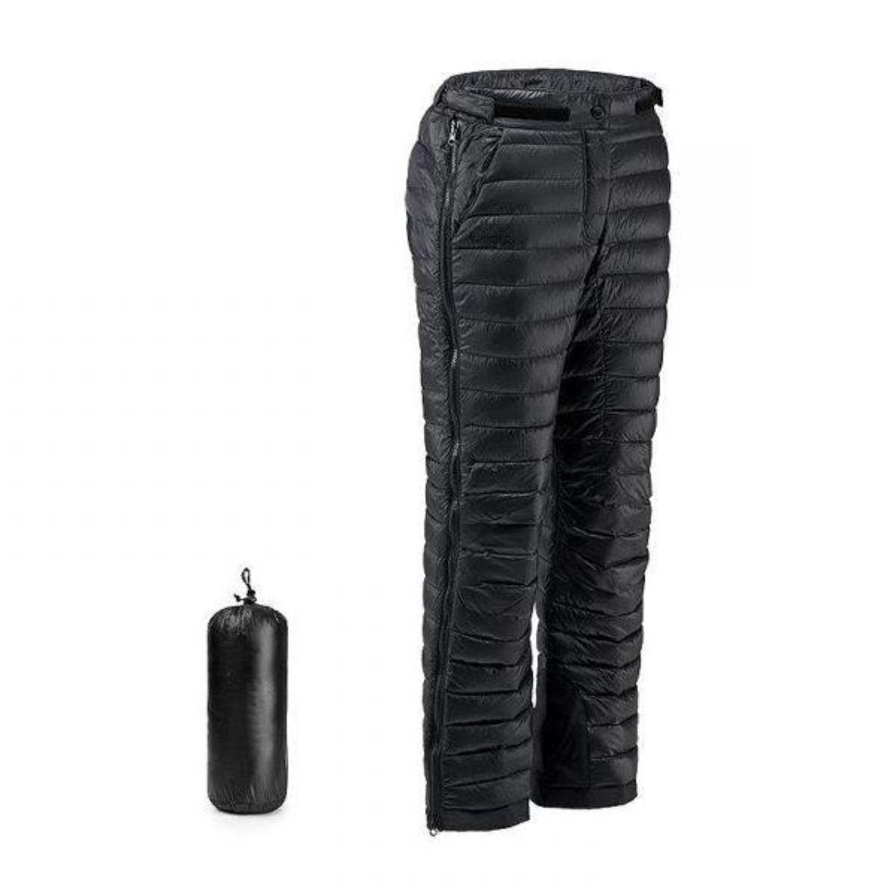 Insulated Down Pants with Side Zippers and Goose Down Filling for Winter Hiking