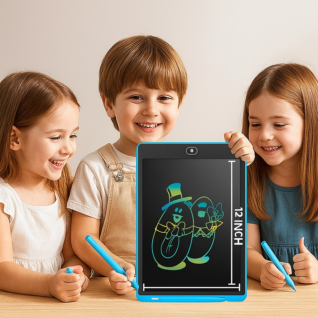 Electronic Drawing Tablet for Kids with Stylus and One-Button Erase