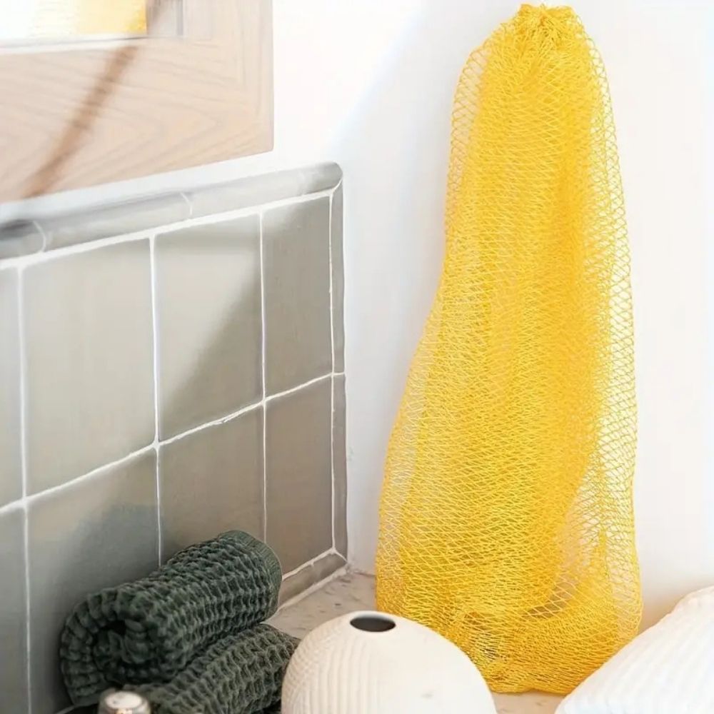Nylon Exfoliating Net Sponge with Extended Length and Quick-Drying Mesh