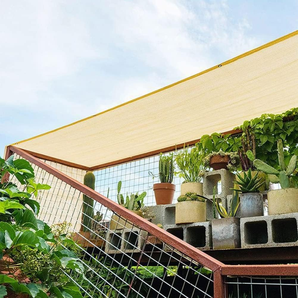 Mesh Shade Sail with Metal Grommets and Breathable Weave for Patios