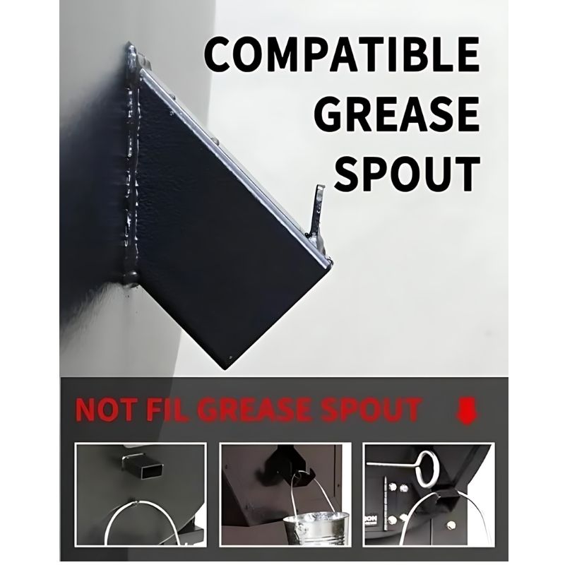 Grease Collector with Fitted Lid and Reusable Liner for Pellet Grills