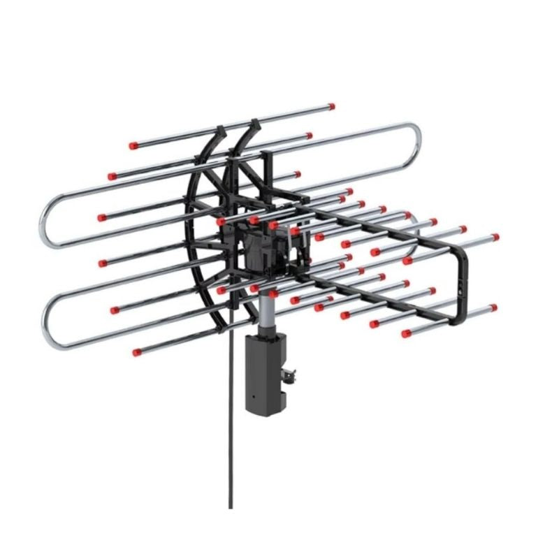 Dual Frequency TV Antenna with 360-Degree Rotation and Dual Outputs